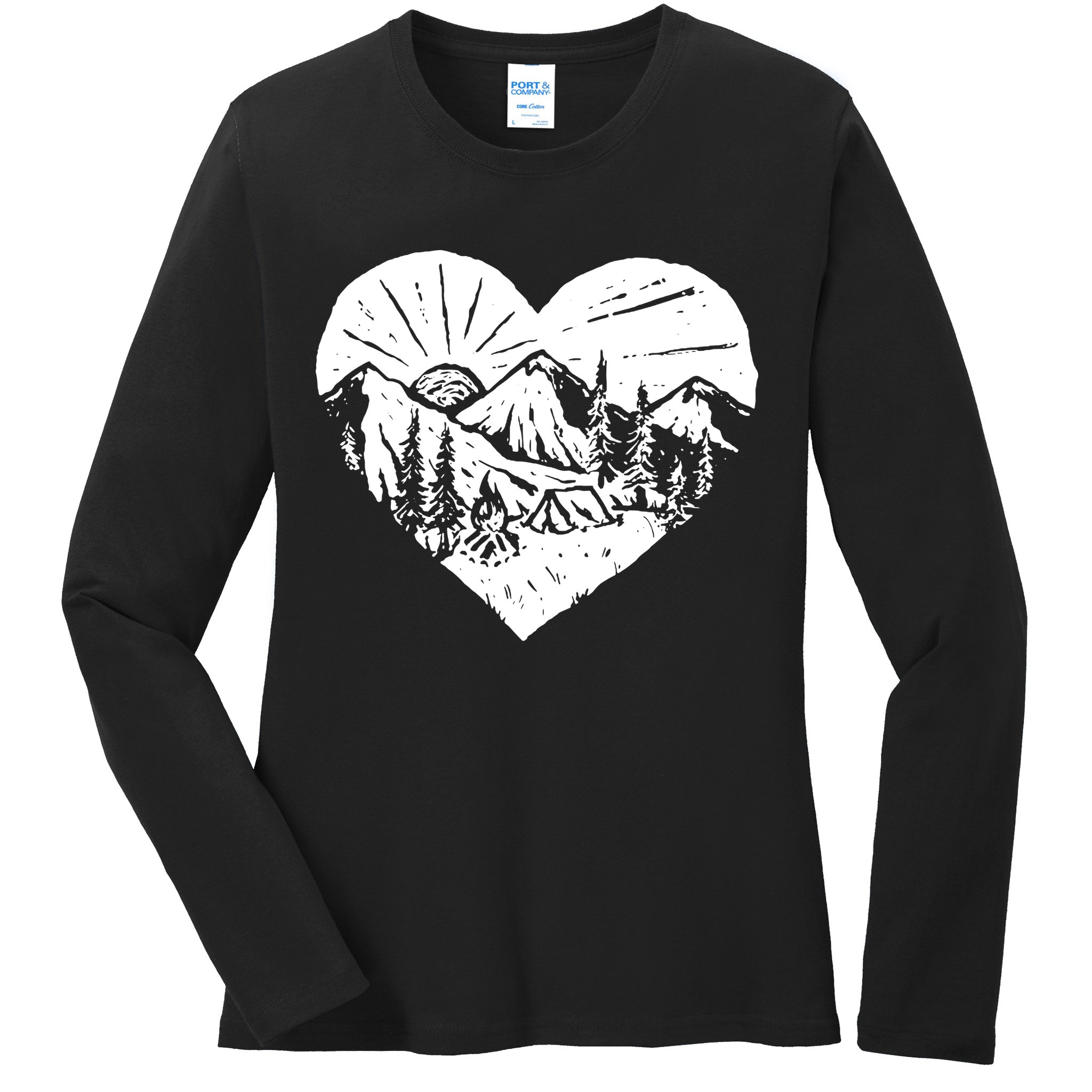 Hiking Mountains Nature Lover Ladies Long Sleeve Shirt