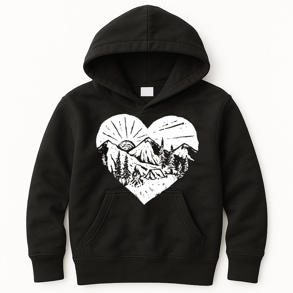 Hiking Mountains Nature Lover Kids Hoodie