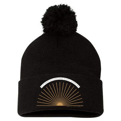 His Mercies Never Fail Pom Pom 12in Knit Beanie