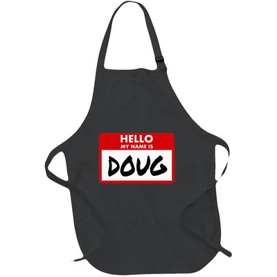 Hello My Name Is Doug Name Doug Personalized Full-Length Apron With Pockets
