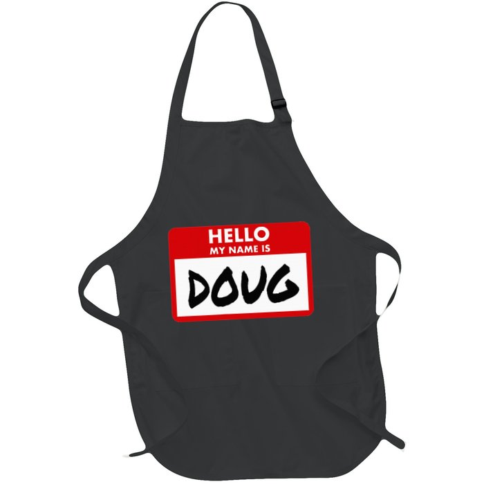 Hello My Name Is Doug Name Doug Personalized Full-Length Apron With Pockets