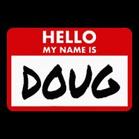 Hello My Name Is Doug Name Doug Personalized Flat Bill Trucker Hat