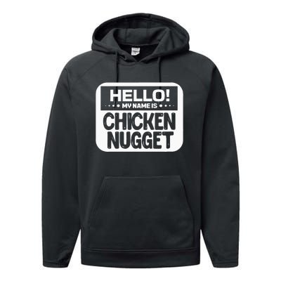 Hello My Name Is Chicken Nugget Halloween Lazy Costume Performance Fleece Hoodie