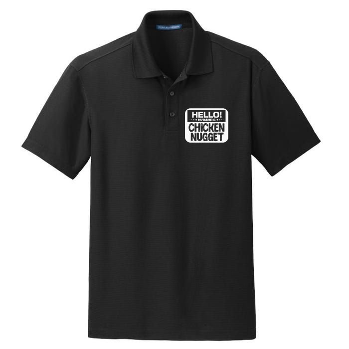 Hello My Name Is Chicken Nugget Halloween Lazy Costume Dry Zone Grid Polo