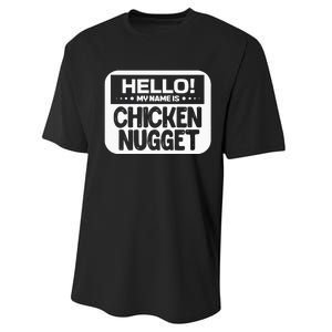 Hello My Name Is Chicken Nugget Halloween Lazy Costume Performance Sprint T-Shirt