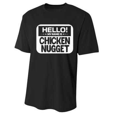 Hello My Name Is Chicken Nugget Halloween Lazy Costume Performance Sprint T-Shirt