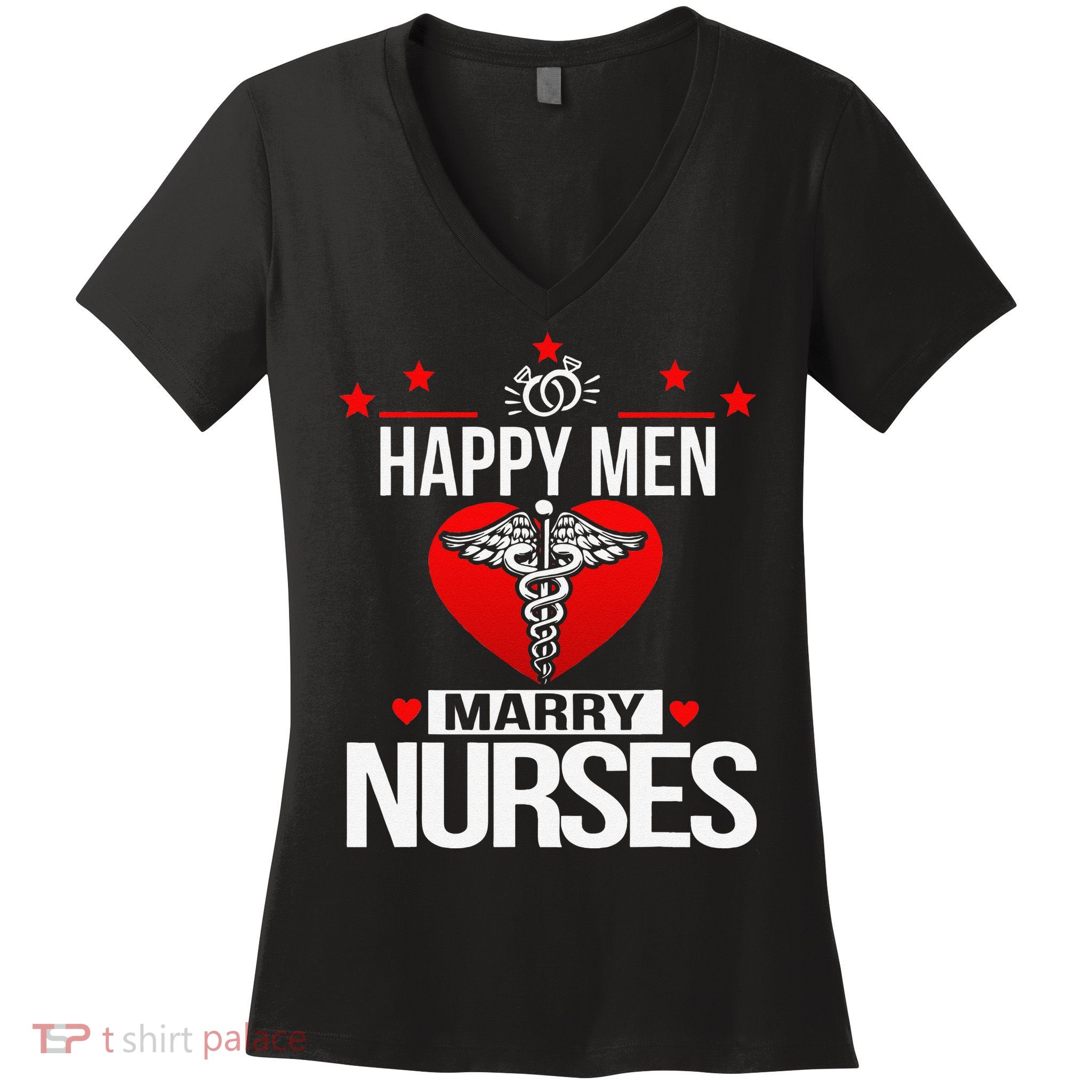 Happy Marry Nurses Valentines Day Gift Women's V-Neck T-Shirt