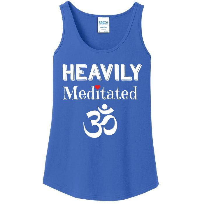 Heavily Meditated Om Funny Yoga Meditation Meaningful Gift Ladies Essential Tank