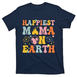 Happiest Mama On Earth Retro Groovy Mom Happy Mothers Day T-Shirt