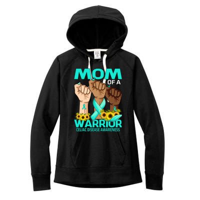 Hand Mom Of A Warrior Celiac Disease Awareness Sunflower Gift Women's Fleece Hoodie