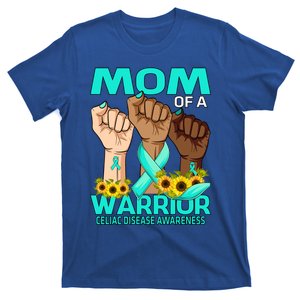 Hand Mom Of A Warrior Celiac Disease Awareness Sunflower Gift T-Shirt