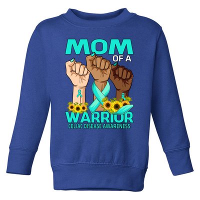 Hand Mom Of A Warrior Celiac Disease Awareness Sunflower Gift Toddler Sweatshirt