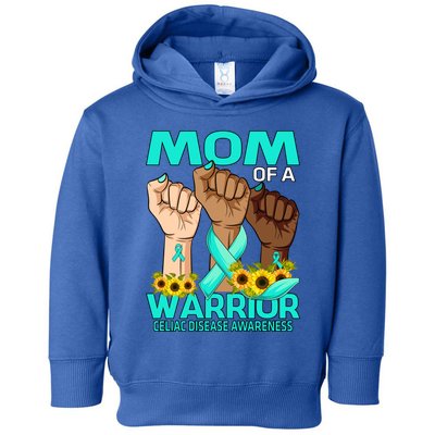 Hand Mom Of A Warrior Celiac Disease Awareness Sunflower Gift Toddler Hoodie