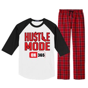 Hustle Mode On 365 Raglan Sleeve Pajama Set