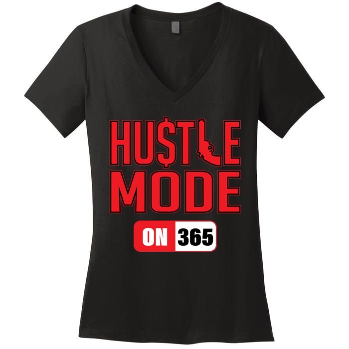 Hustle Mode On 365 Women's V-Neck T-Shirt