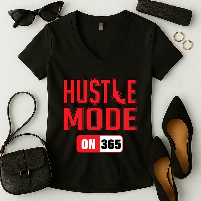 Hustle Mode On 365 Women's V-Neck T-Shirt