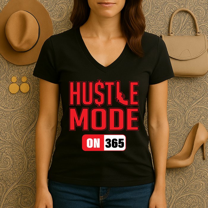 Hustle Mode On 365 Women's V-Neck T-Shirt
