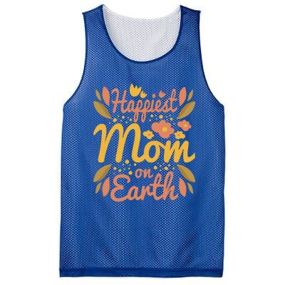 Happiest Mom On Earth Great Gift Funny Mother Mama Cool Gift Mesh Reversible Basketball Jersey Tank