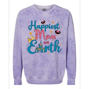 Happiest Mom On Earth Diz Nee Mom The Most Magical Mom Minnie Mom Colorblast Crewneck Sweatshirt