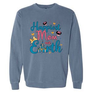 Happiest Mom On Earth Diz Nee Mom The Most Magical Mom Minnie Mom Garment-Dyed Sweatshirt