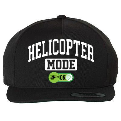 Helicopter Mode On Funny Helicopter Pilot Funny Gift Wool Snapback Cap