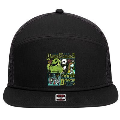 Haunted Mansion Oogie Boogie Bash Halloween Nightmare Characters 7 Panel Mesh Trucker Snapback Hat