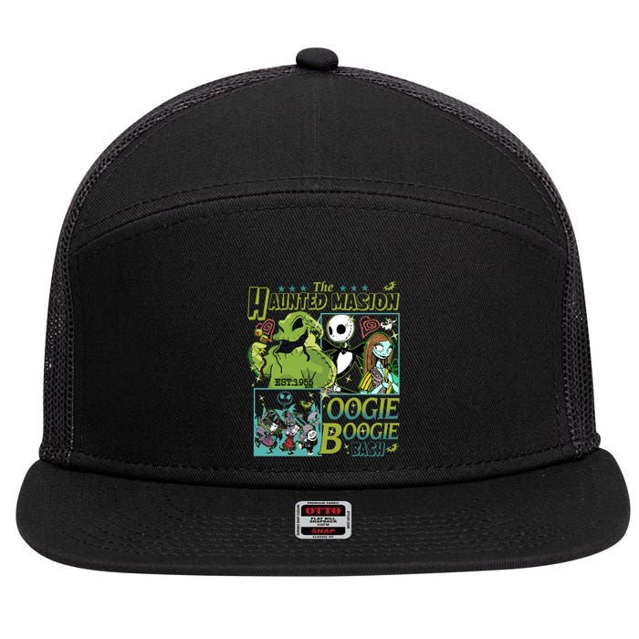 Haunted Mansion Oogie Boogie Bash Halloween Nightmare Characters 7 Panel Mesh Trucker Snapback Hat