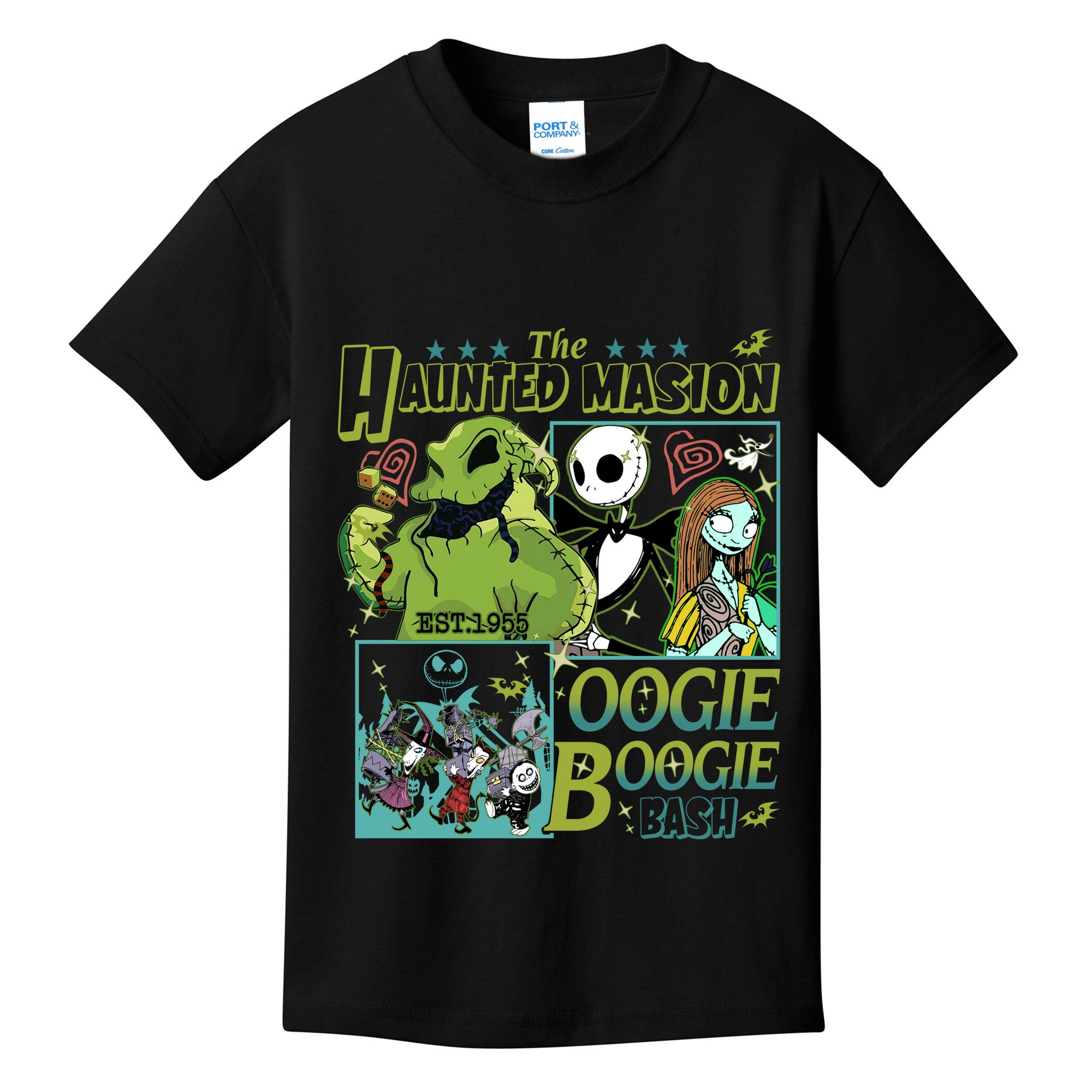 Haunted Mansion Oogie Boogie Bash Halloween Nightmare Characters Kids T-Shirt