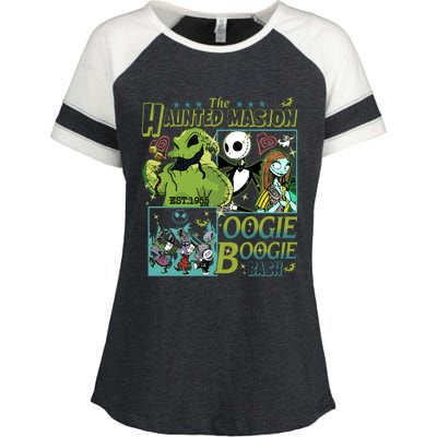 Haunted Mansion Oogie Boogie Bash Halloween Nightmare Characters Enza Ladies Jersey Colorblock Tee