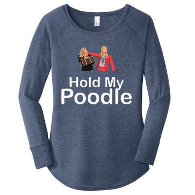 Hold My Poodle Women's Perfect Tri Tunic Long Sleeve Shirt