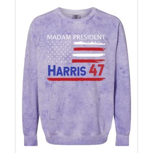 Harris Madam President Women Shirts Kalama Us Flag Colorblast Crewneck Sweatshirt