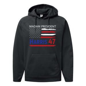 Harris Madam President Women Shirts Kalama Us Flag Performance Fleece Hoodie