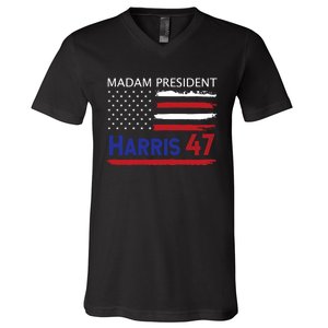 Harris Madam President Women Shirts Kalama Us Flag V-Neck T-Shirt