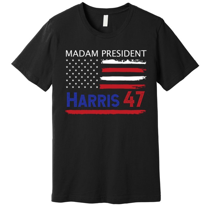 Harris Madam President Women Shirts Kalama Us Flag Premium T-Shirt