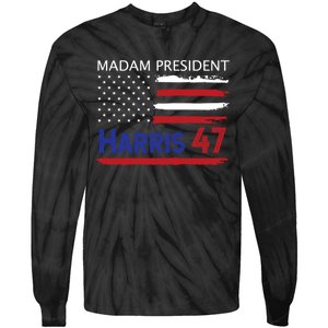 Harris Madam President Women Shirts Kalama Us Flag Tie-Dye Long Sleeve Shirt