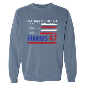 Harris Madam President Women Shirts Kalama Us Flag Garment-Dyed Sweatshirt