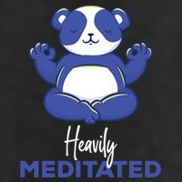 Heavily Meditated Panda Meditation Tranquility Funny Gift 7 Panel Mesh Trucker Snapback Hat