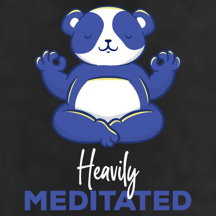 Heavily Meditated Panda Meditation Tranquility Funny Gift 7 Panel Mesh Trucker Snapback Hat
