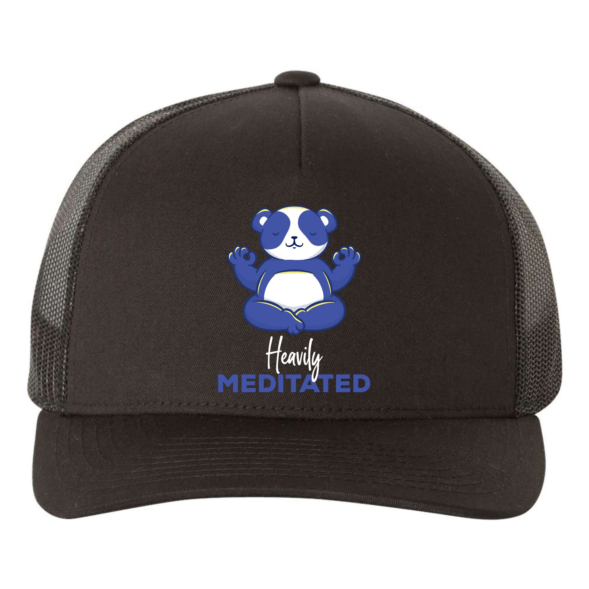 Heavily Meditated Panda Meditation Tranquility Funny Gift Yupoong Adult 5-Panel Trucker Hat