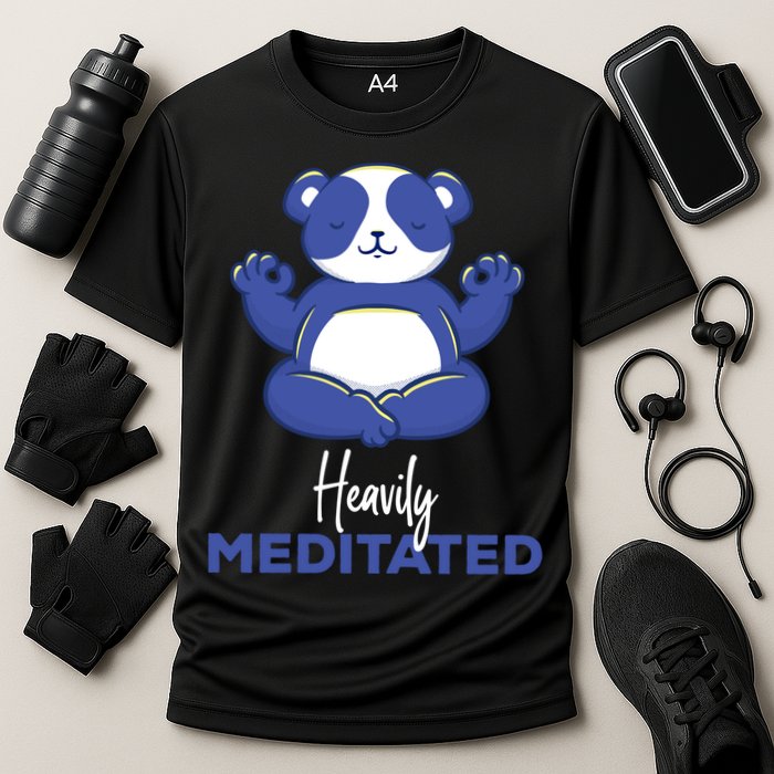 Heavily Meditated Panda Meditation Tranquility Funny Gift Cooling Performance Crew T-Shirt