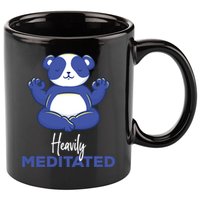 Heavily Meditated Panda Meditation Tranquility Funny Gift 11oz C Handle Ceramic Mug