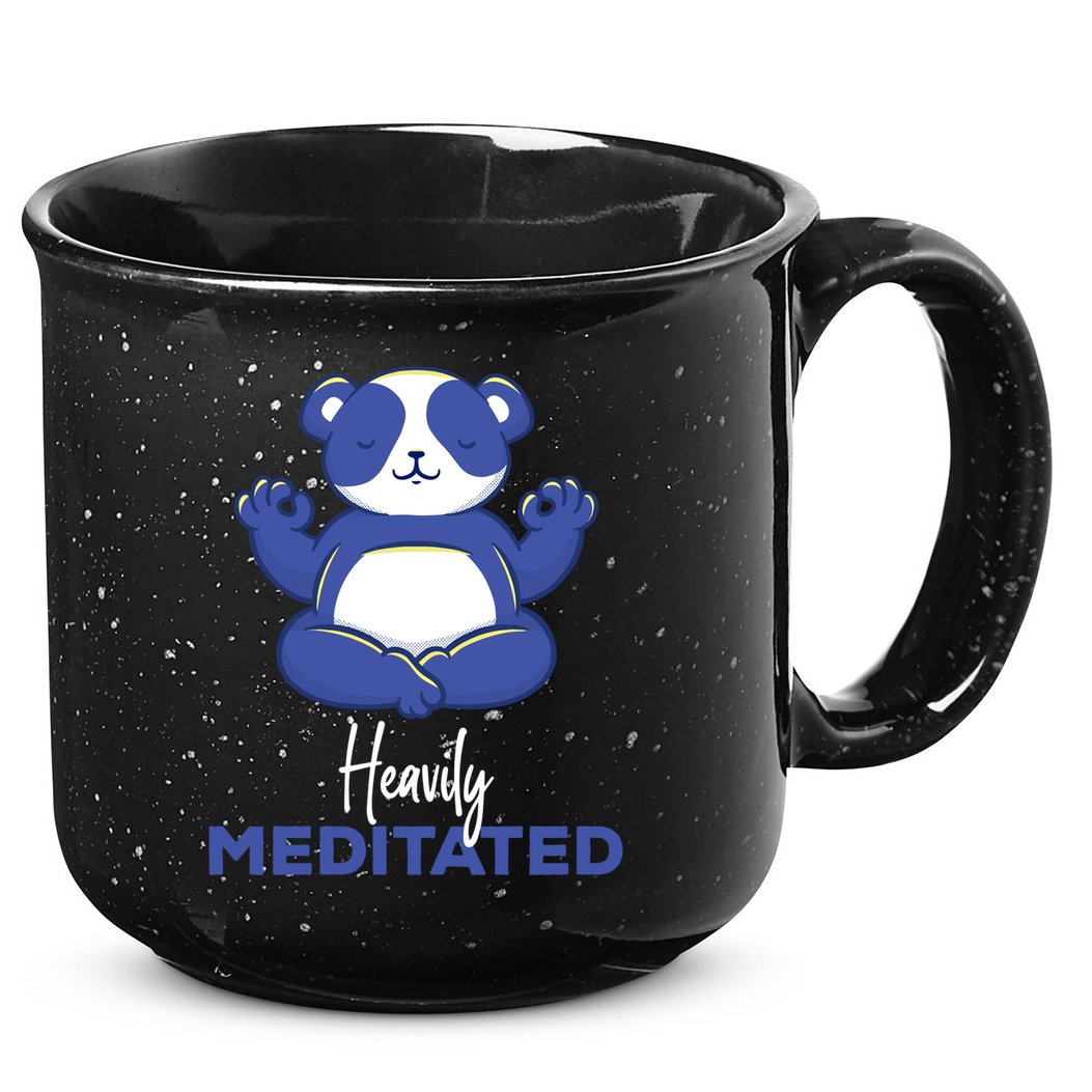 Heavily Meditated Panda Meditation Tranquility Funny Gift 15oz Campfire Ceramic Mug