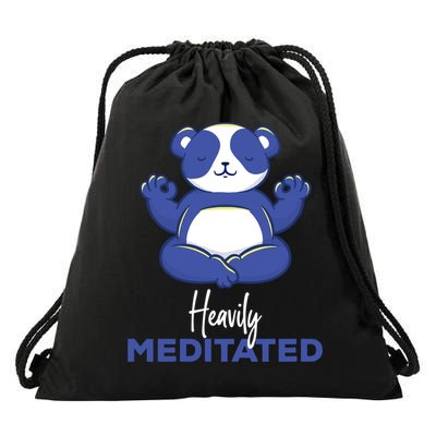 Heavily Meditated Panda Meditation Tranquility Funny Gift Drawstring Bag
