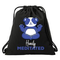 Heavily Meditated Panda Meditation Tranquility Funny Gift Drawstring Bag