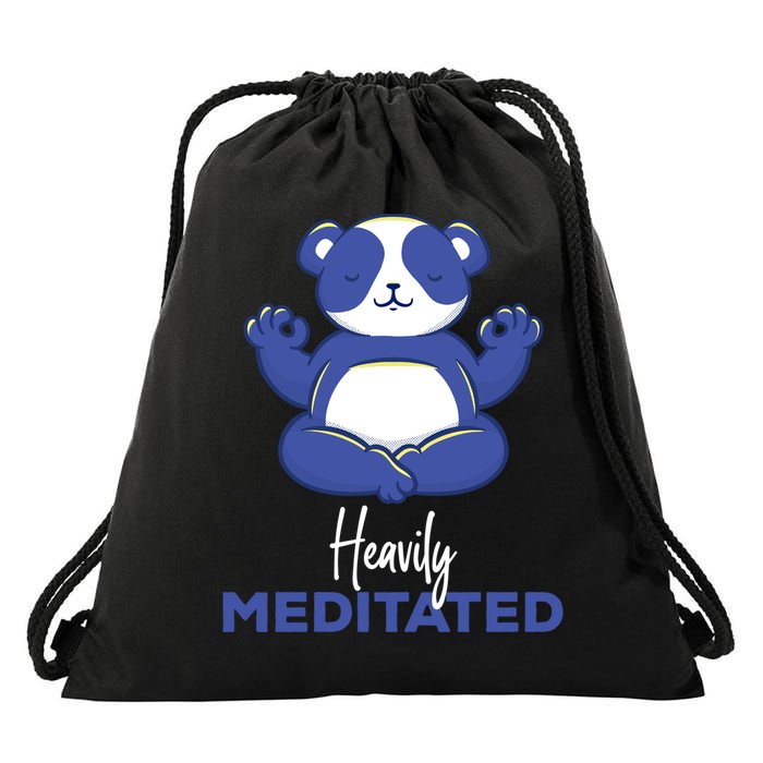 Heavily Meditated Panda Meditation Tranquility Funny Gift Drawstring Bag