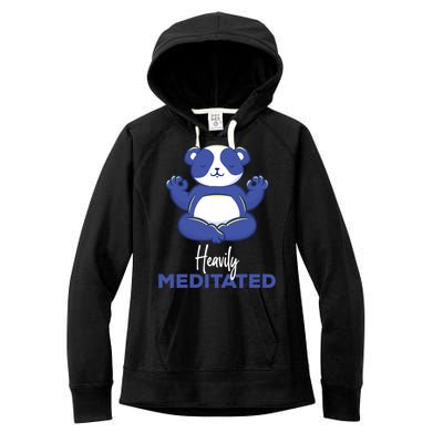 Heavily Meditated Panda Meditation Tranquility Funny Gift Women's Fleece Hoodie