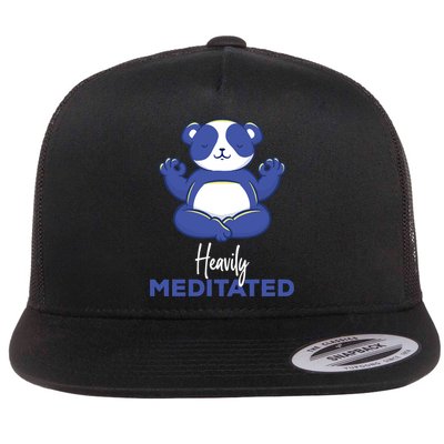 Heavily Meditated Panda Meditation Tranquility Funny Gift Flatbill Hat