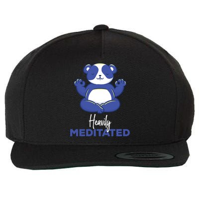 Heavily Meditated Panda Meditation Tranquility Funny Gift Wool Snapback Cap