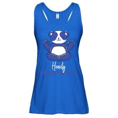 Heavily Meditated Panda Meditation Tranquility Funny Gift Ladies Essential Flowy Tank