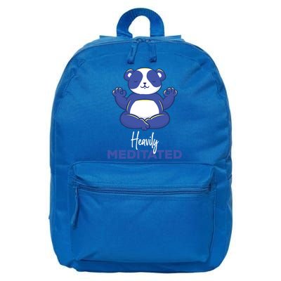 Heavily Meditated Panda Meditation Tranquility Funny Gift 16 in Basic Backpack